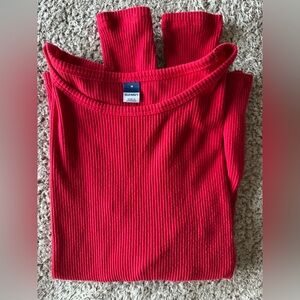Old Navy Vibrant Red Ribbed Top